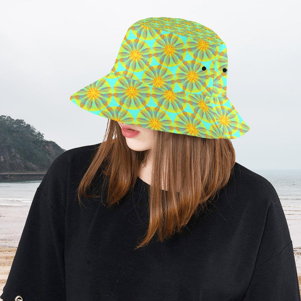 Women's All Over Print Bucket Hat - Iyasare Leaf