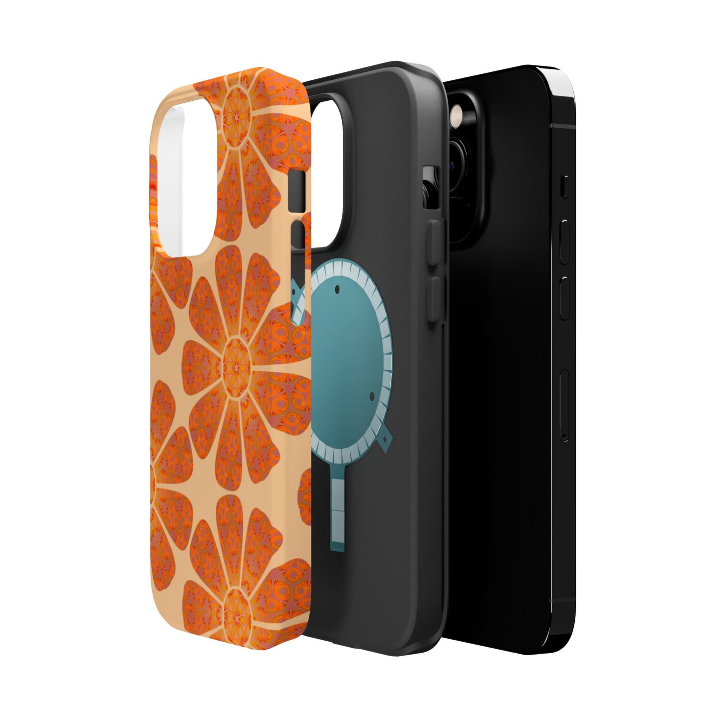 Magnetic iPhone Case - Batik Eyes Flower Pattern
