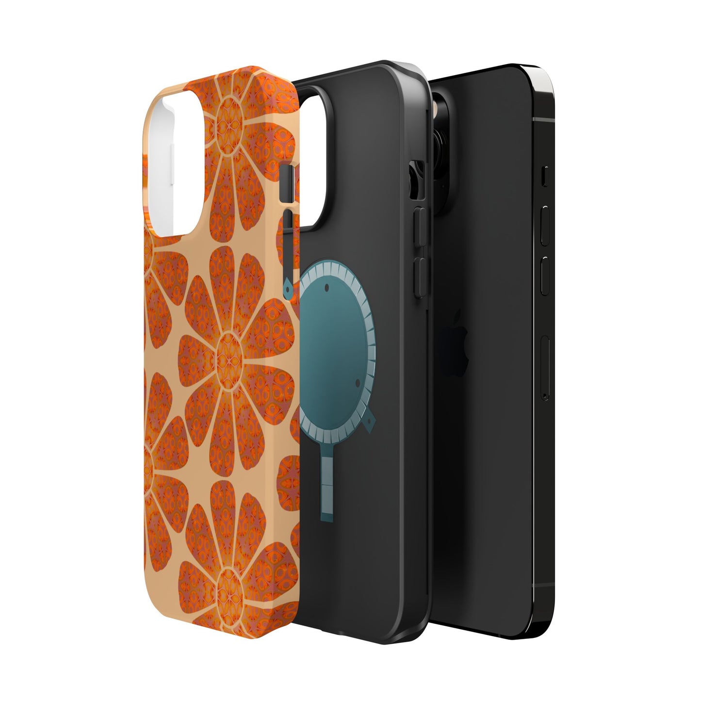 Magnetic iPhone Case - Batik Eyes Flower Pattern