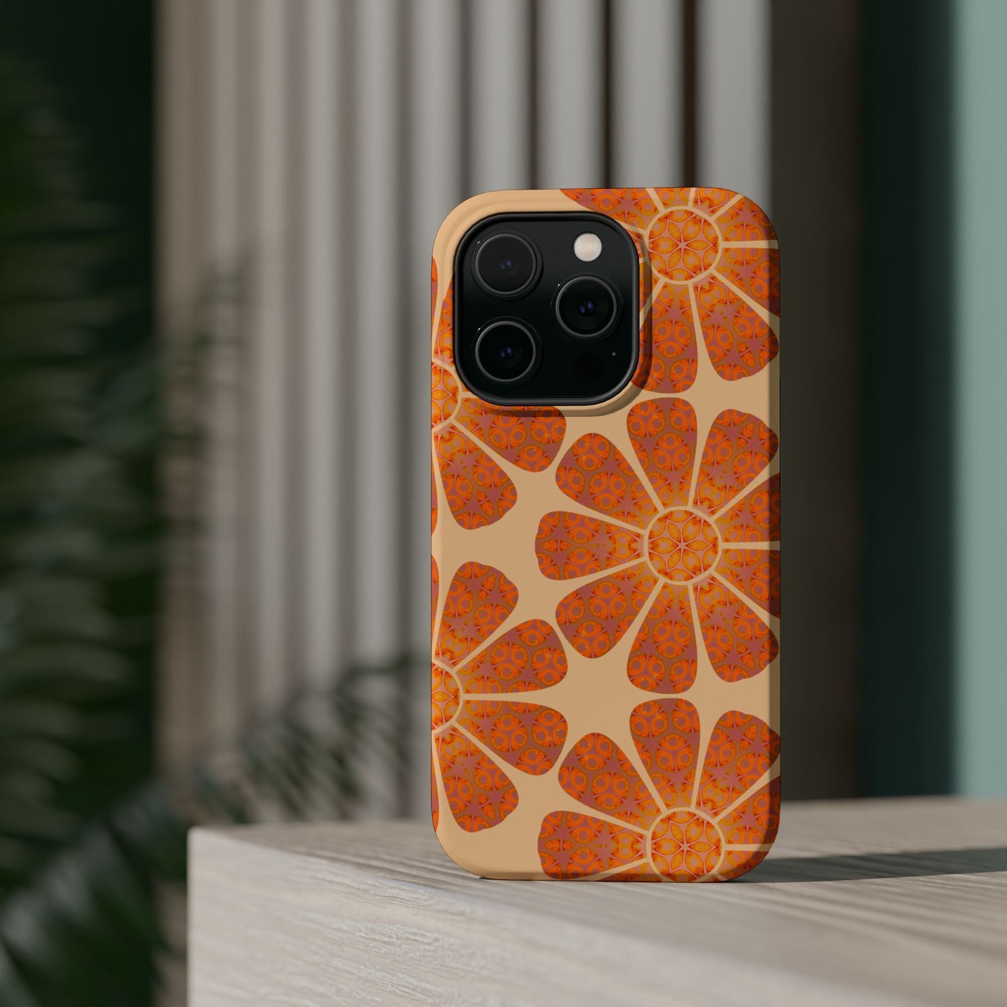 Magnetic iPhone Case - Batik Eyes Flower Pattern