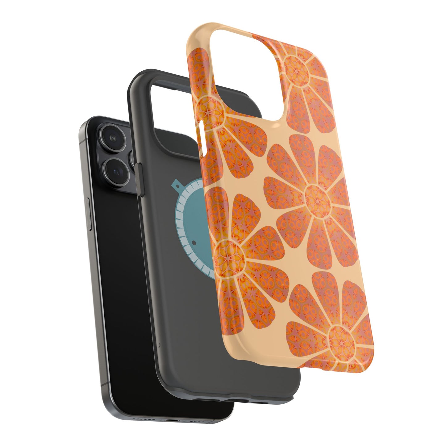 Magnetic iPhone Case - Batik Eyes Flower Pattern