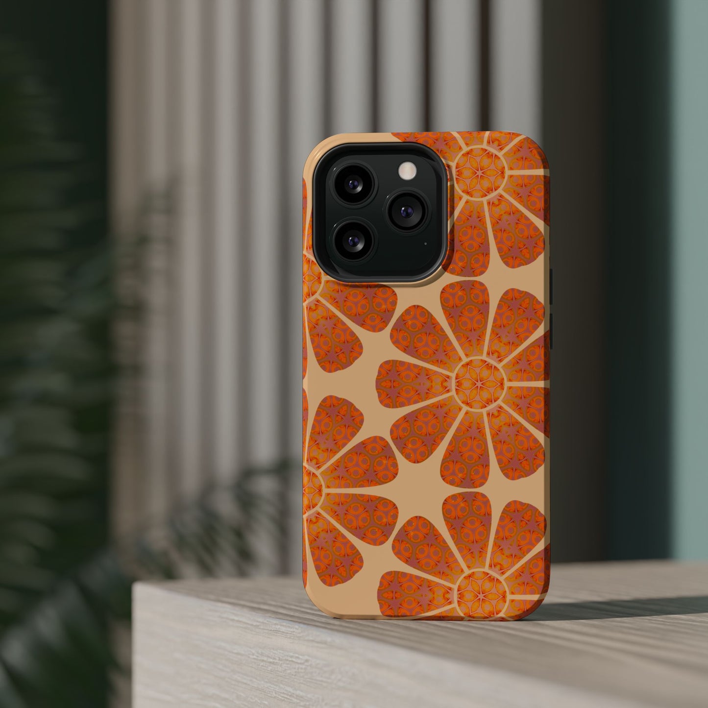 Magnetic iPhone Case - Batik Eyes Flower Pattern