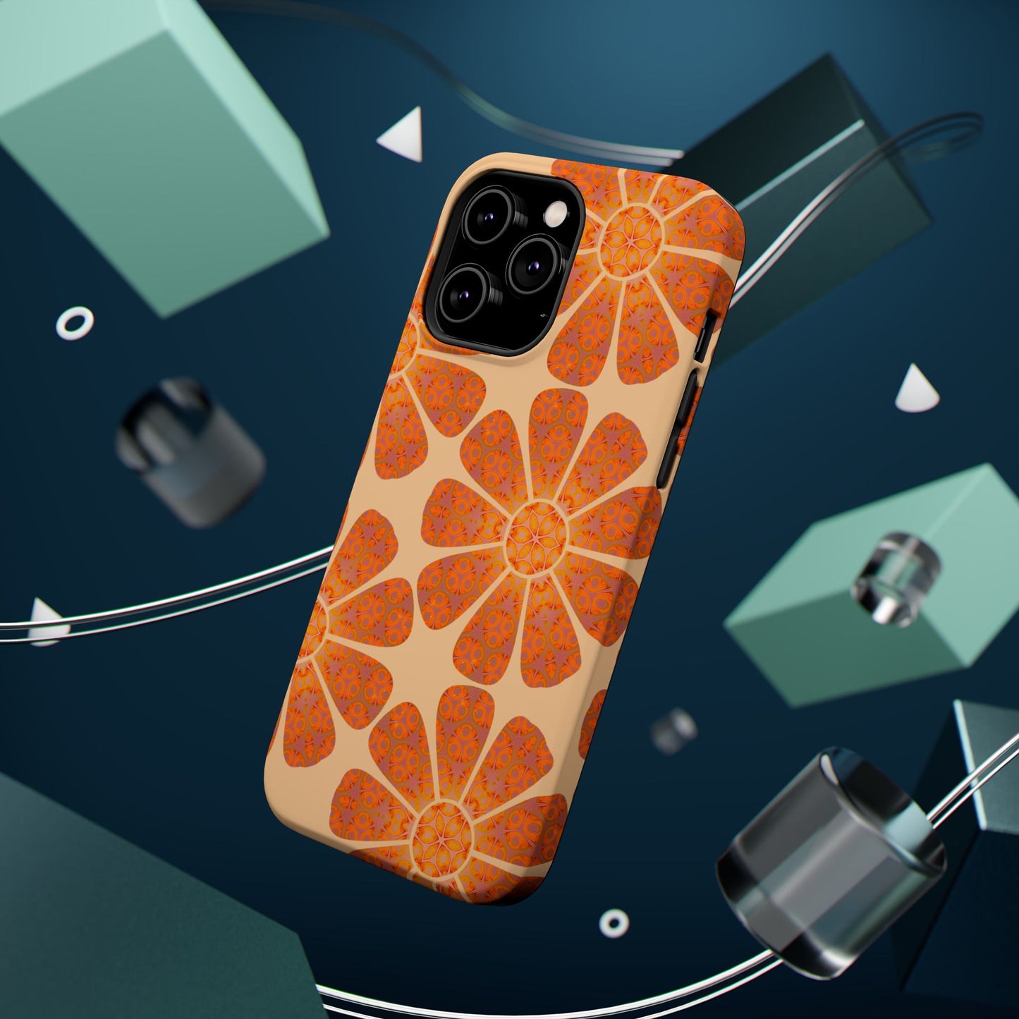 Magnetic iPhone Case - Batik Eyes Flower Pattern