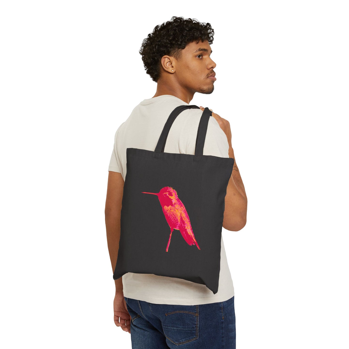 Cotton Canvas Tote Bag - Hummingbird