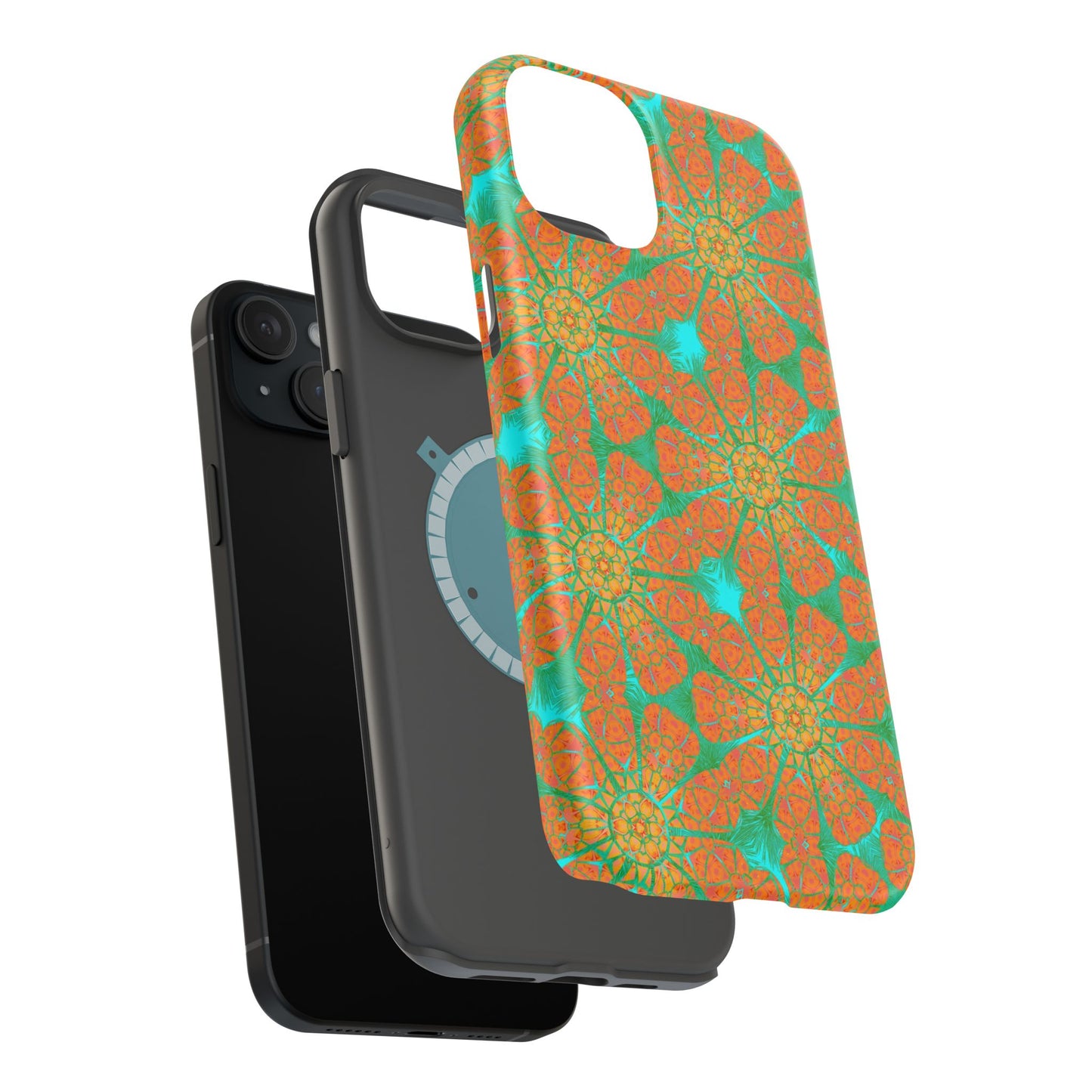 Magnetic iPhone Case - Cracked Batik Eye Flower