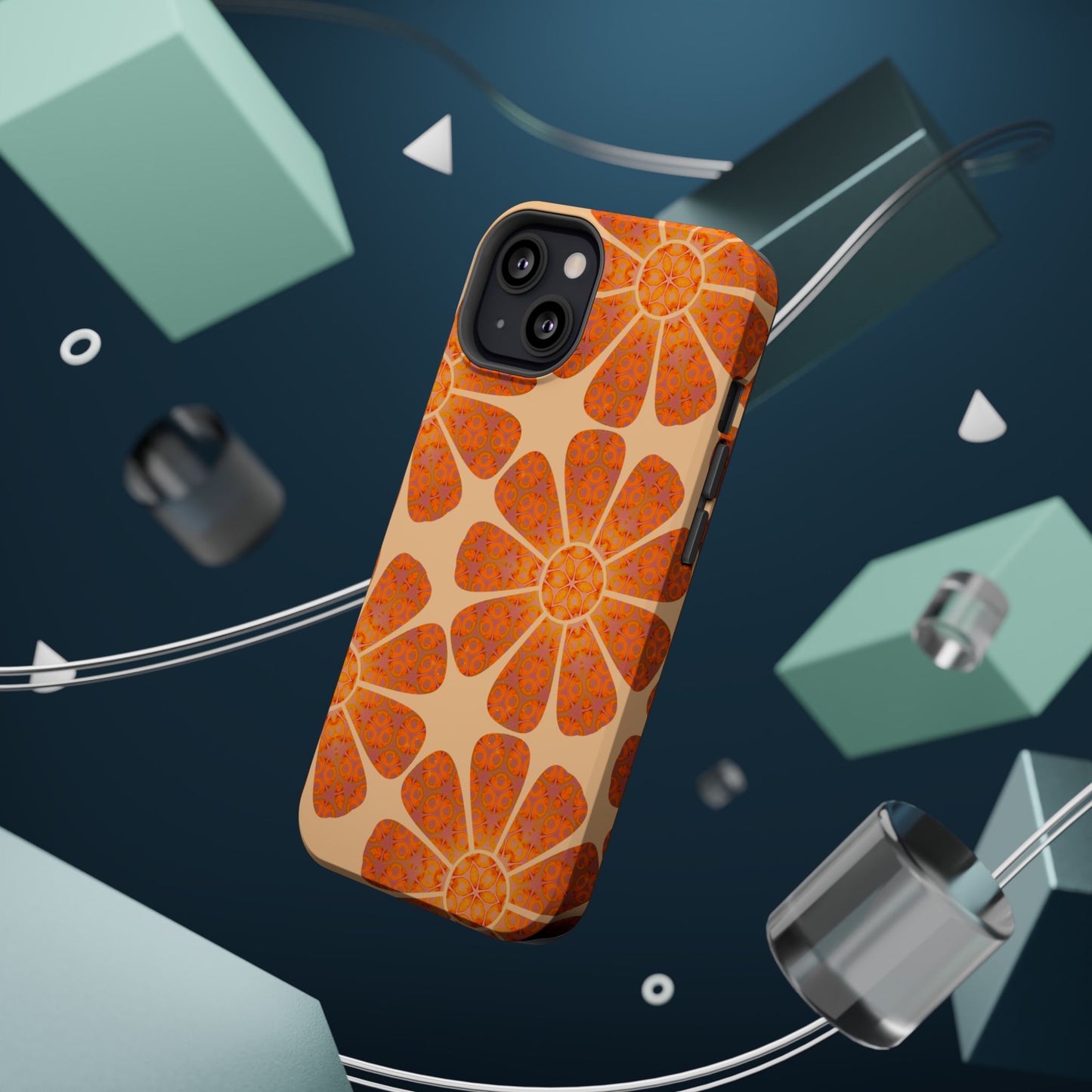 Magnetic iPhone Case - Batik Eyes Flower Pattern