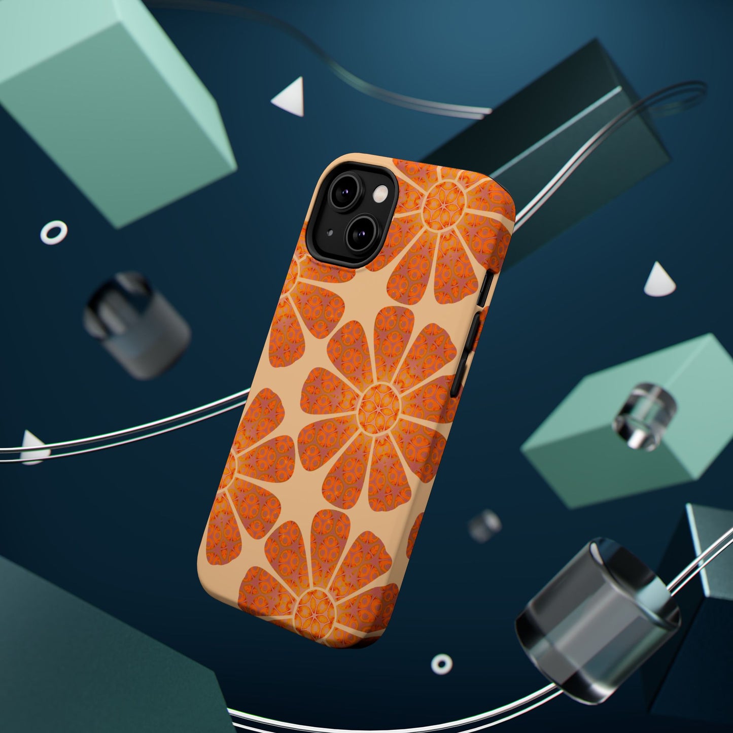 Magnetic iPhone Case - Batik Eyes Flower Pattern