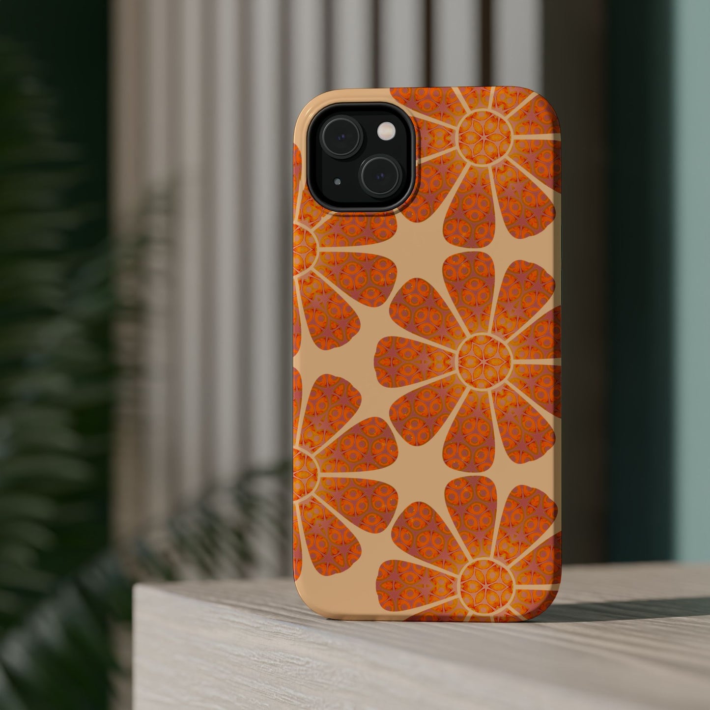 Magnetic iPhone Case - Batik Eyes Flower Pattern