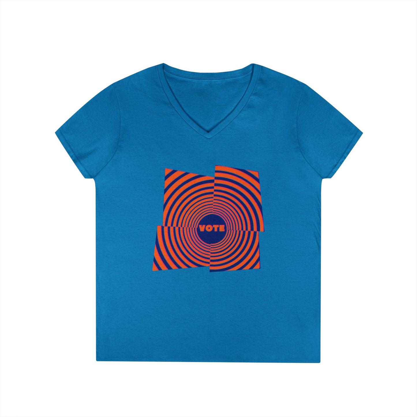 Ladies' V-Neck T-Shirt - Psychedelic Vote