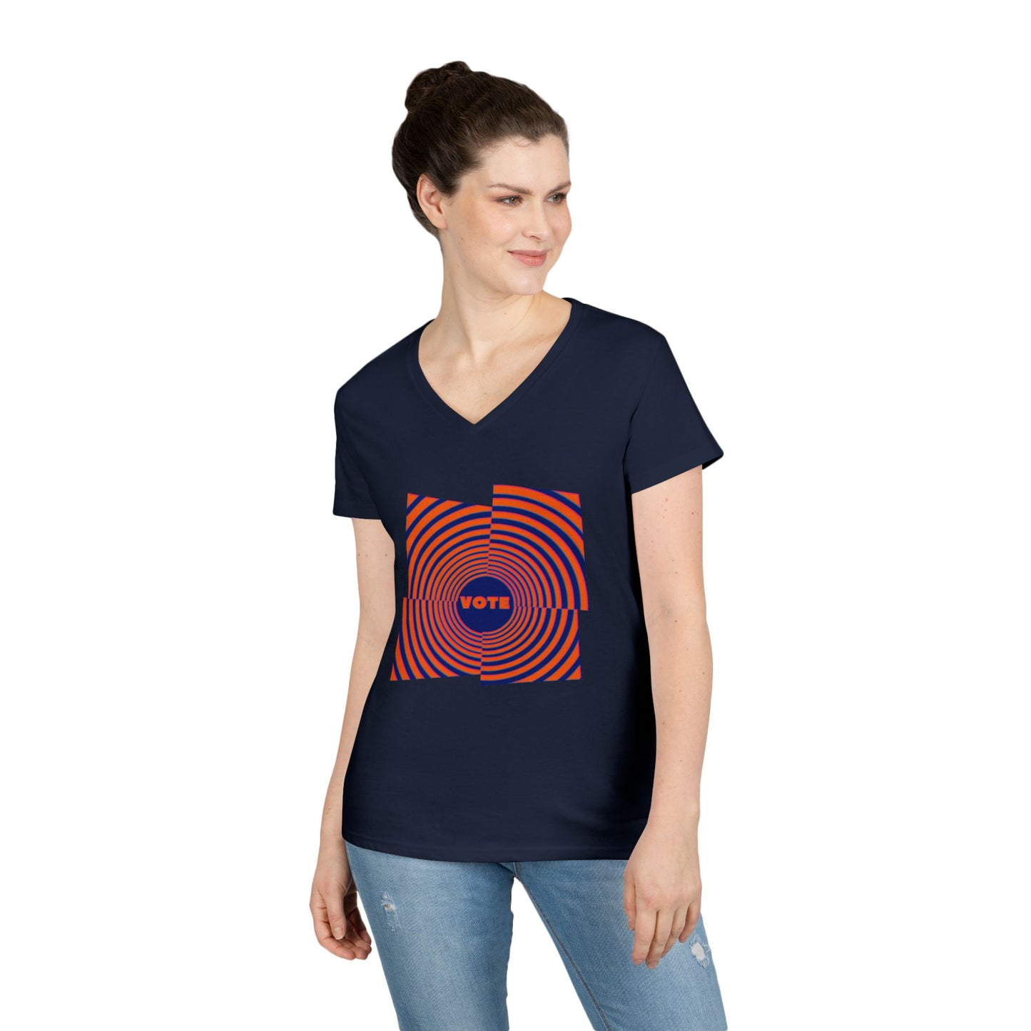 Ladies' V-Neck T-Shirt - Psychedelic Vote