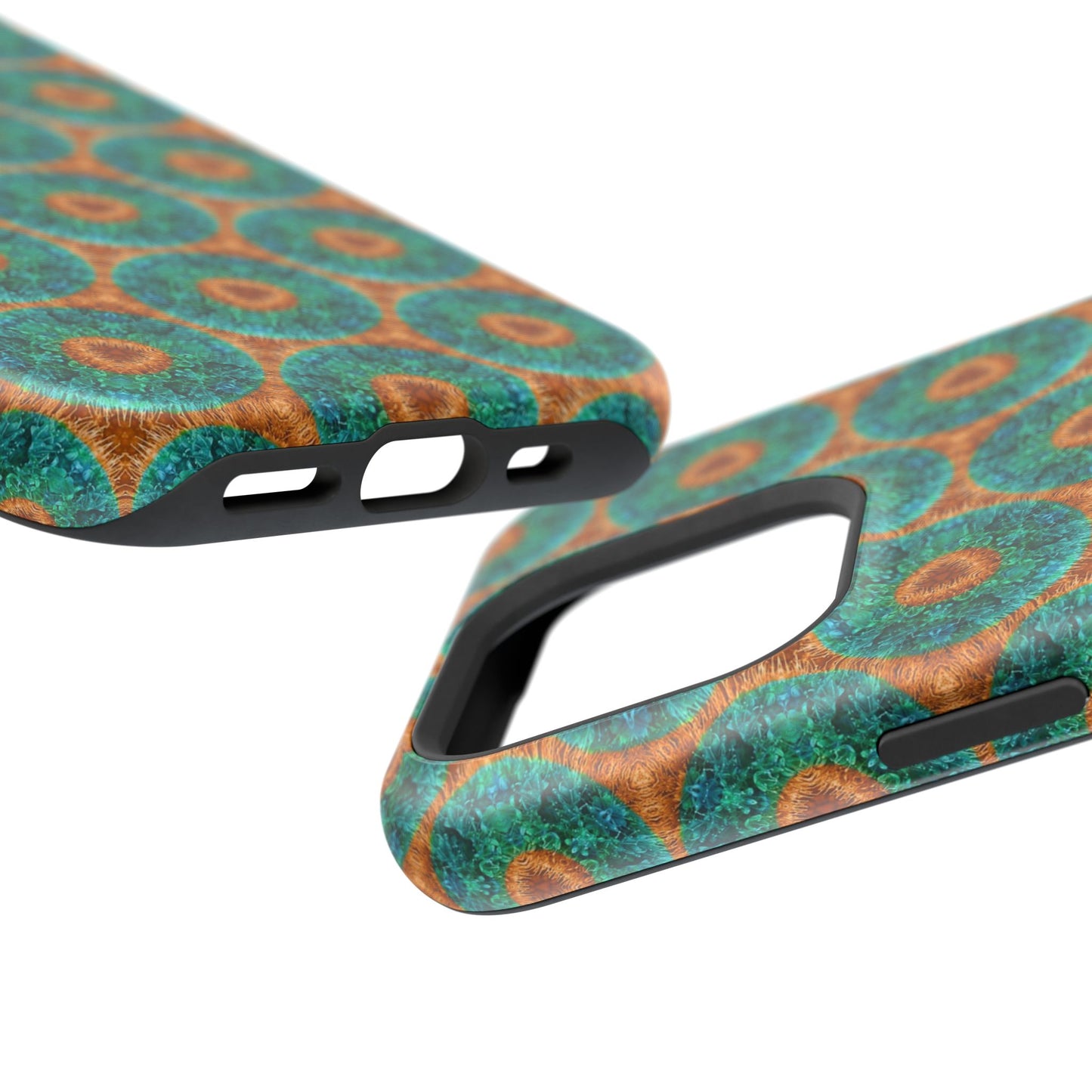 Magnetic iPhone Case - Blue Fuzzy Flower Donut