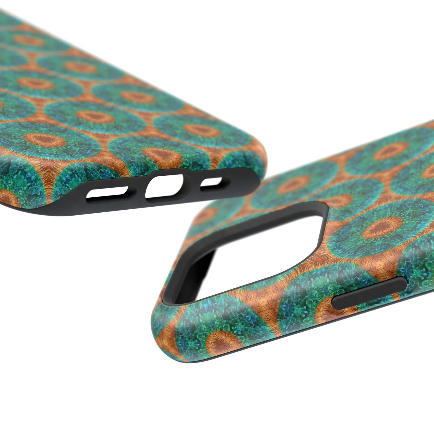 Magnetic iPhone Case - Blue Fuzzy Flower Donut