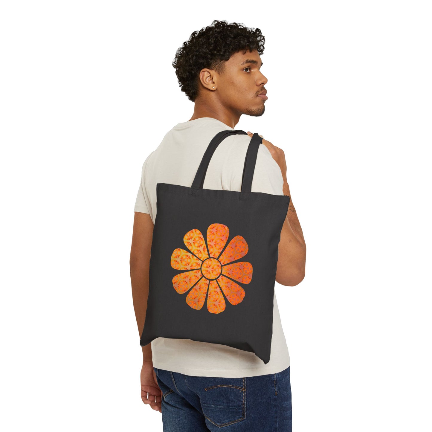 Cotton Canvas Tote Bag - Batik Eyes Flower