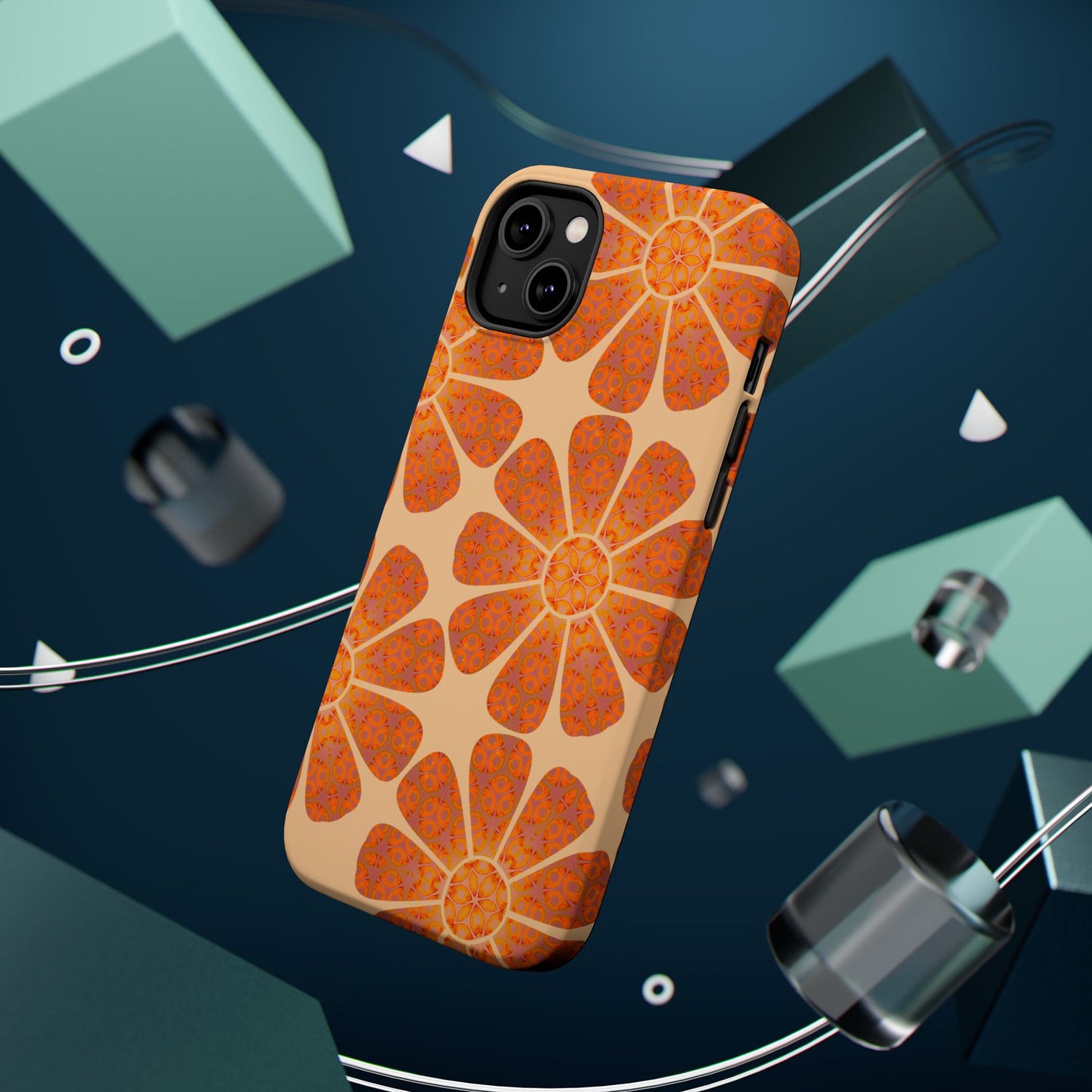 Magnetic iPhone Case - Batik Eyes Flower Pattern