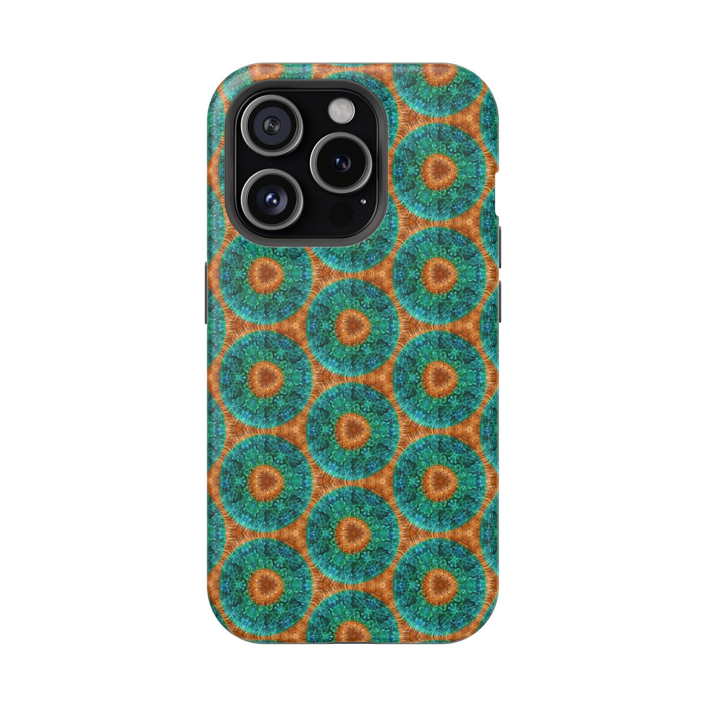 Magnetic iPhone Case - Blue Fuzzy Flower Donut