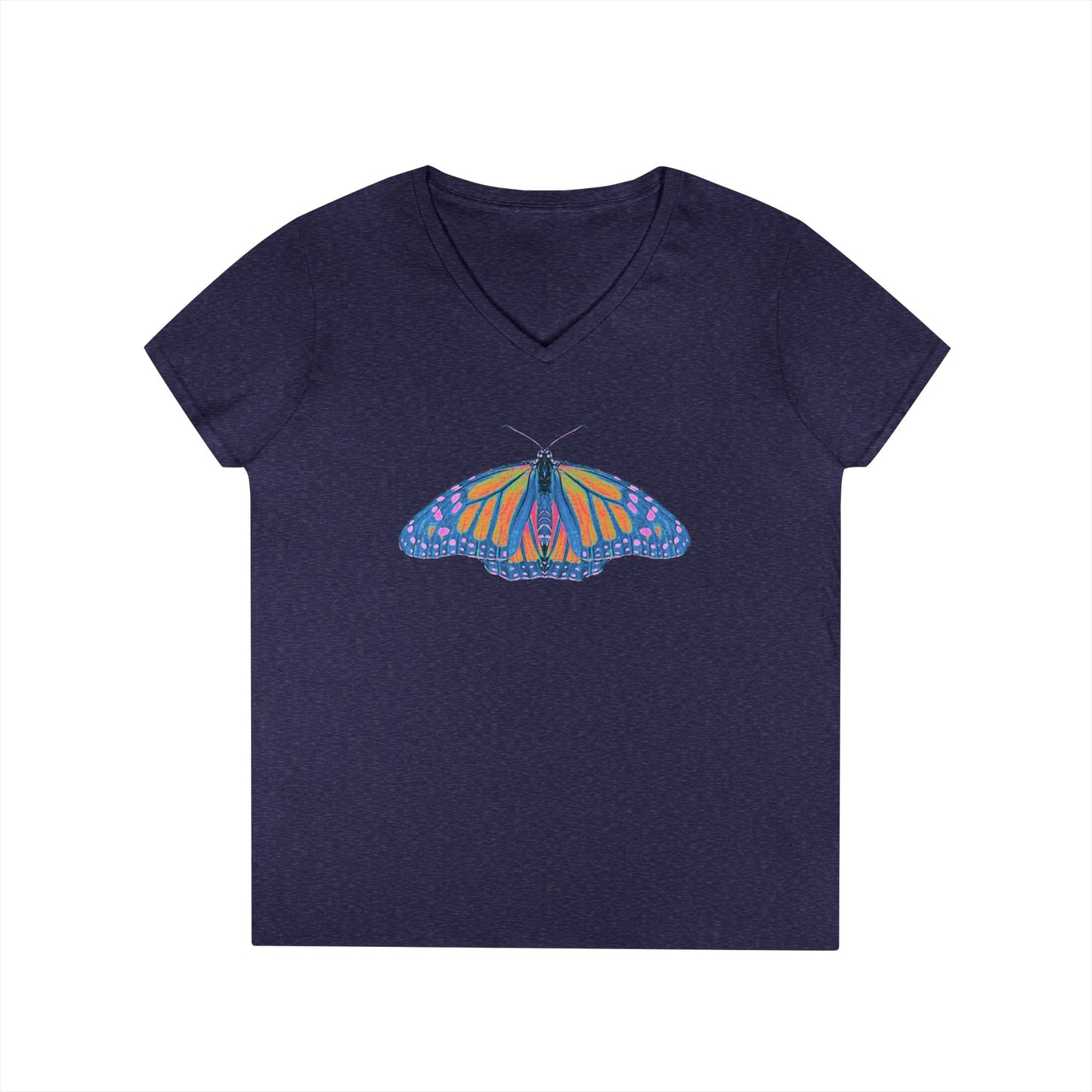 Ladies' V-Neck T-Shirt - Thermal Butterfly