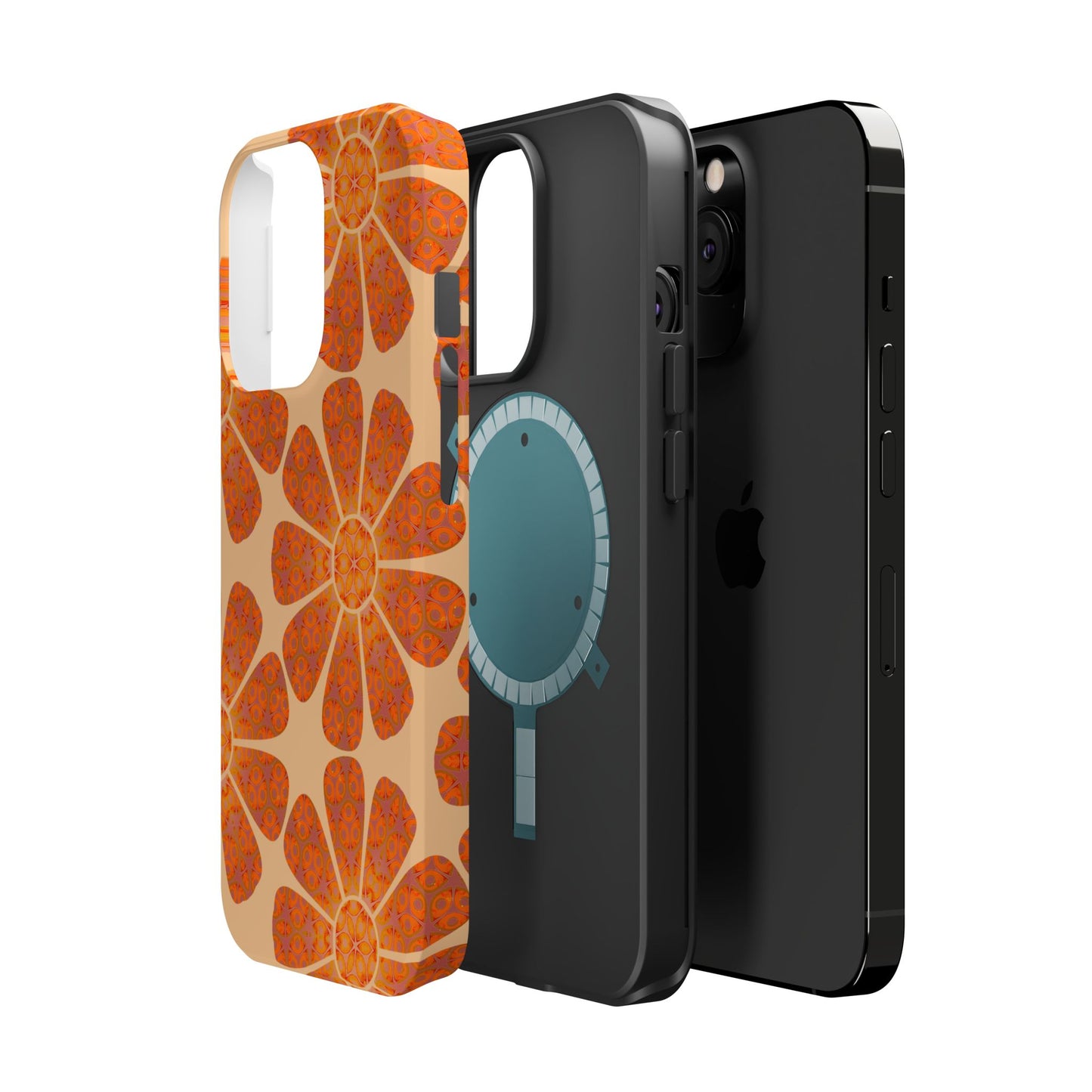 Magnetic iPhone Case - Batik Eyes Flower Pattern