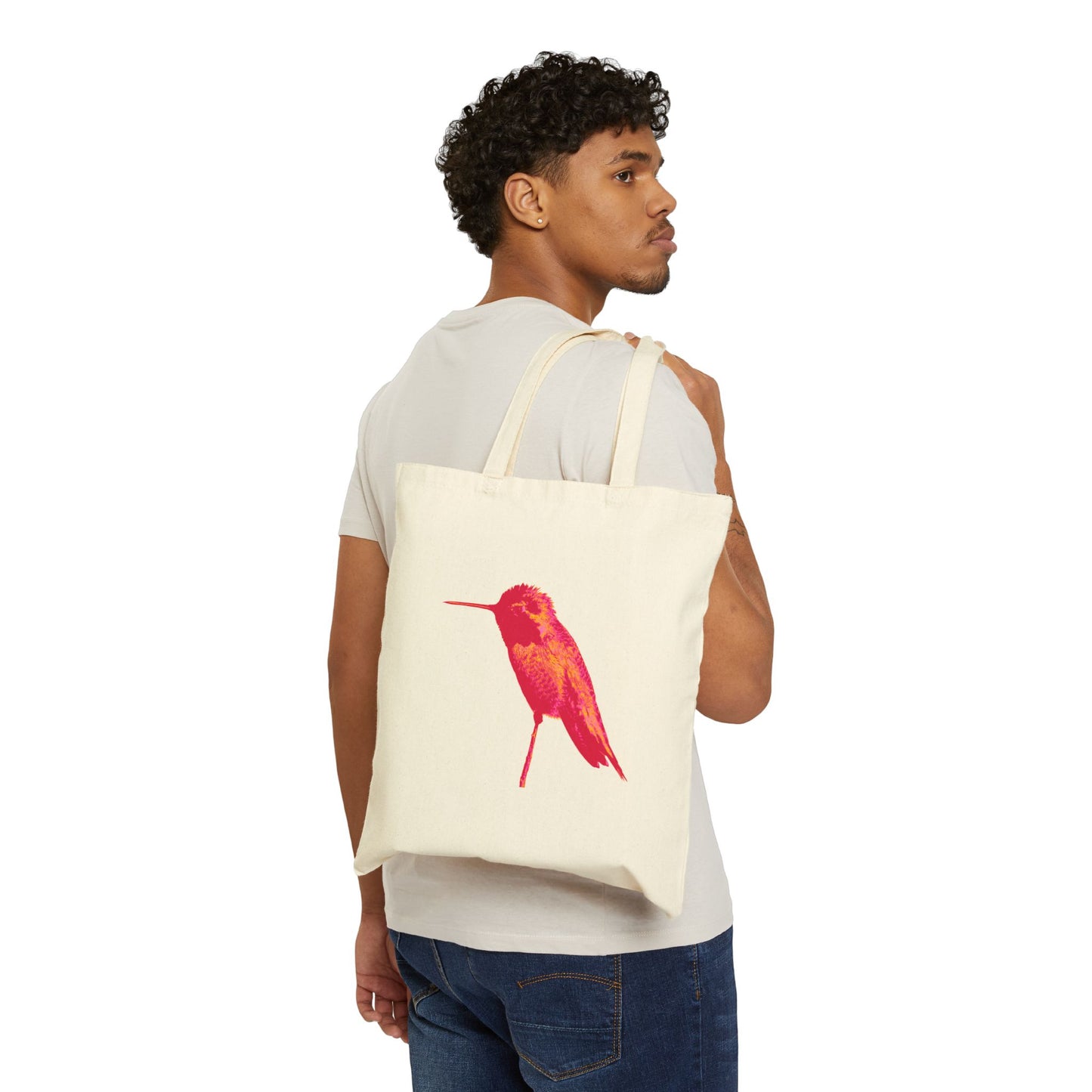 Cotton Canvas Tote Bag - Hummingbird