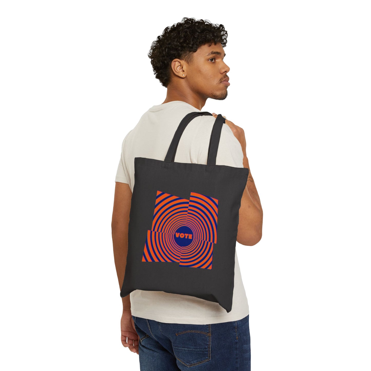 Cotton Canvas Tote Bag - Psychedelic Vote