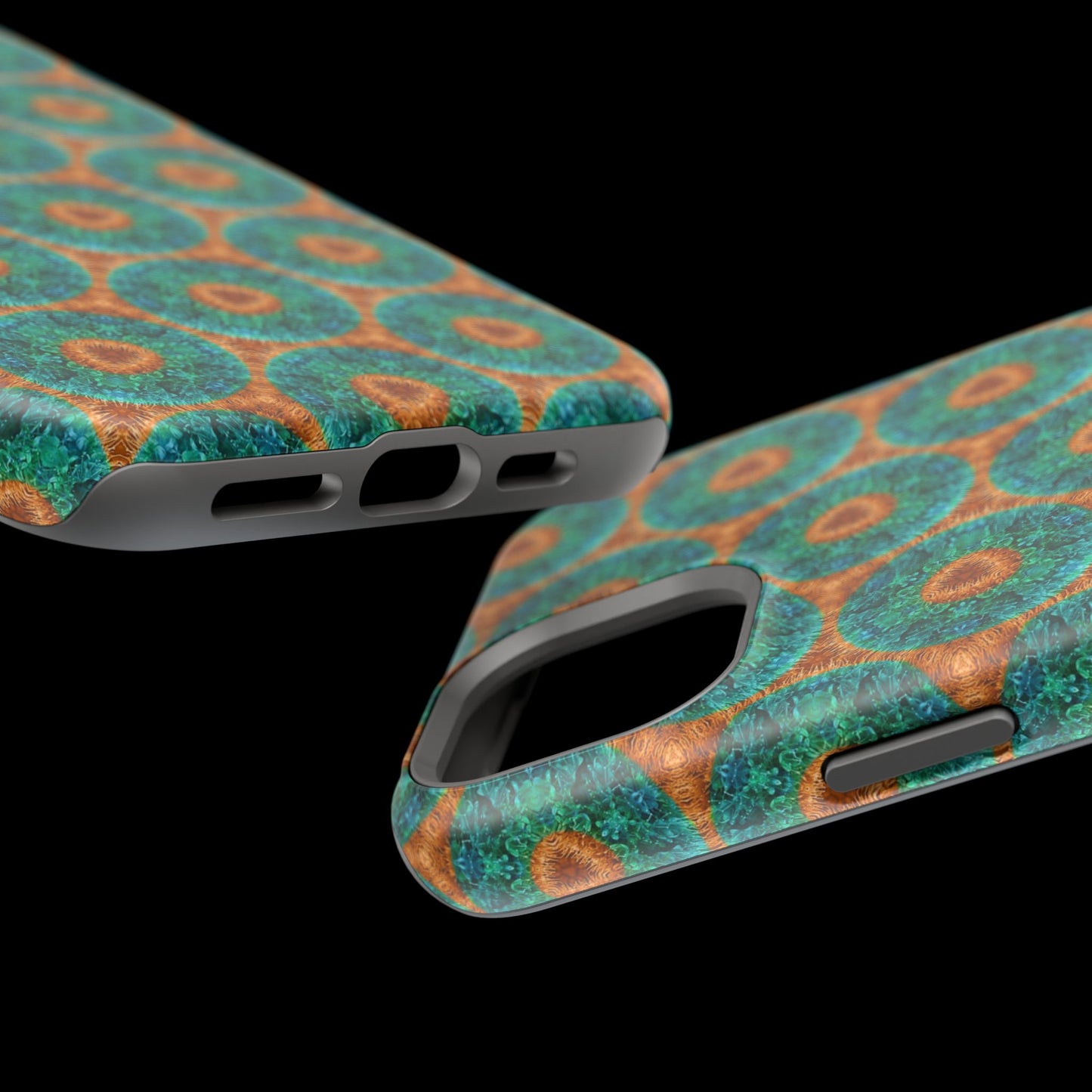 Magnetic iPhone Case - Blue Fuzzy Flower Donut