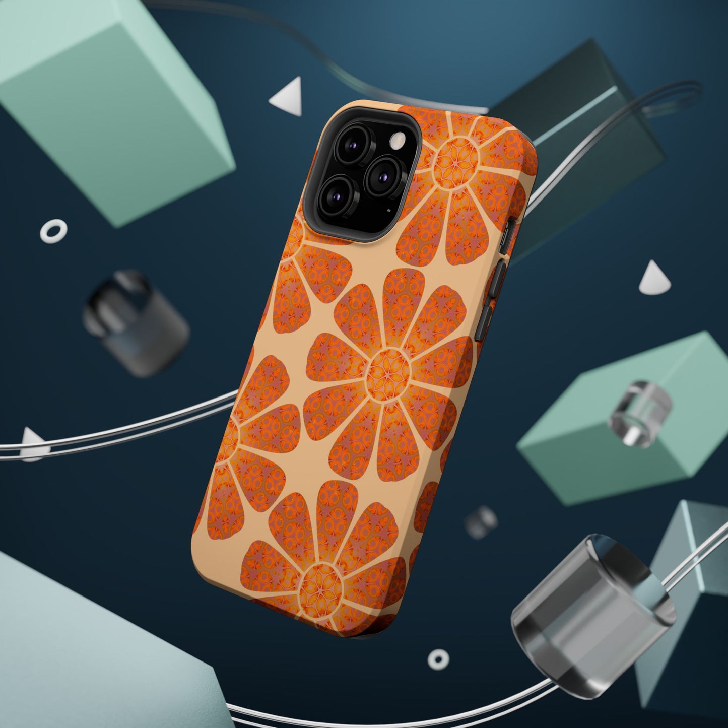Magnetic iPhone Case - Batik Eyes Flower Pattern