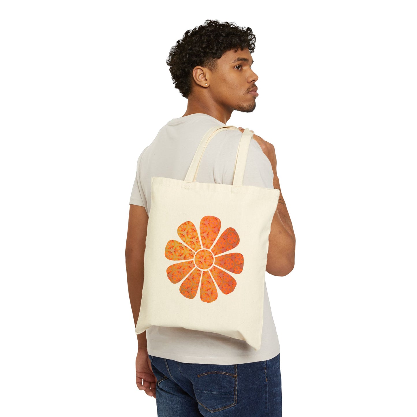 Cotton Canvas Tote Bag - Batik Eyes Flower