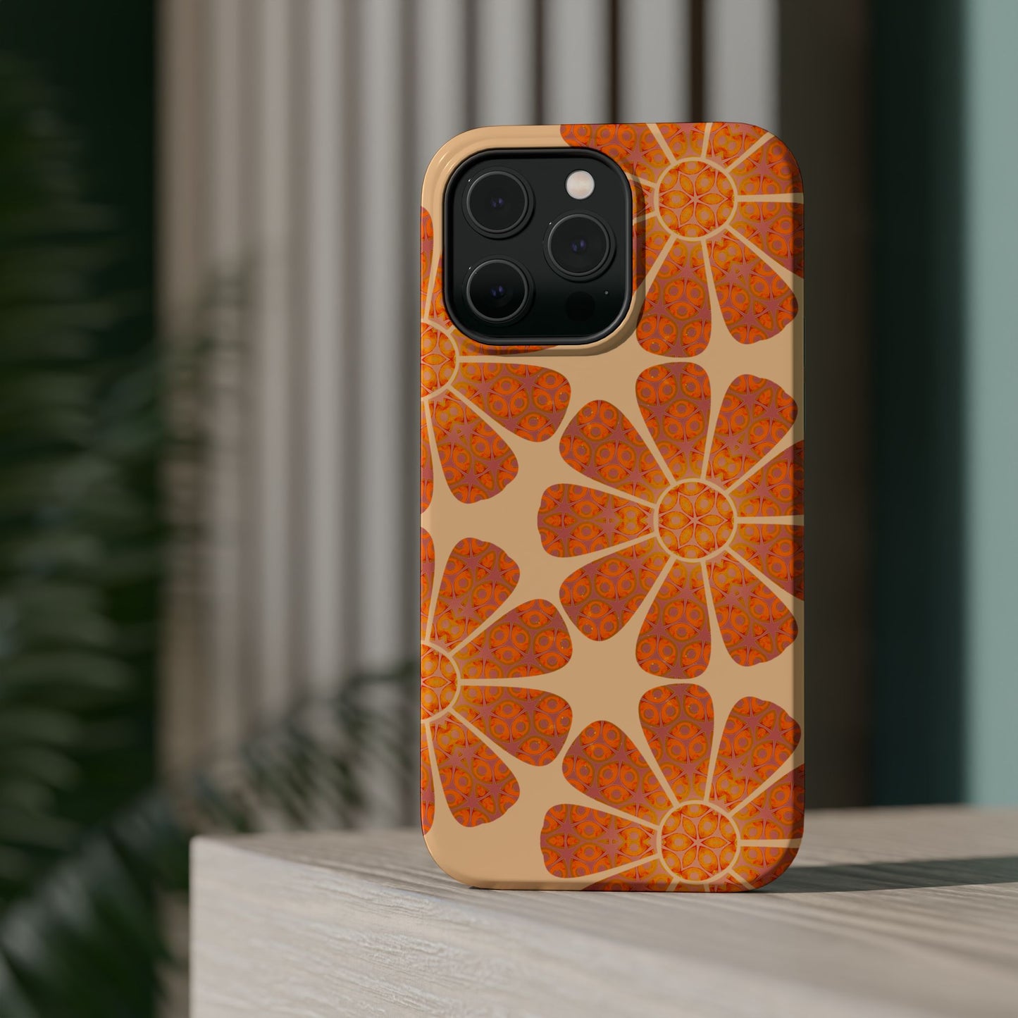 Magnetic iPhone Case - Batik Eyes Flower Pattern