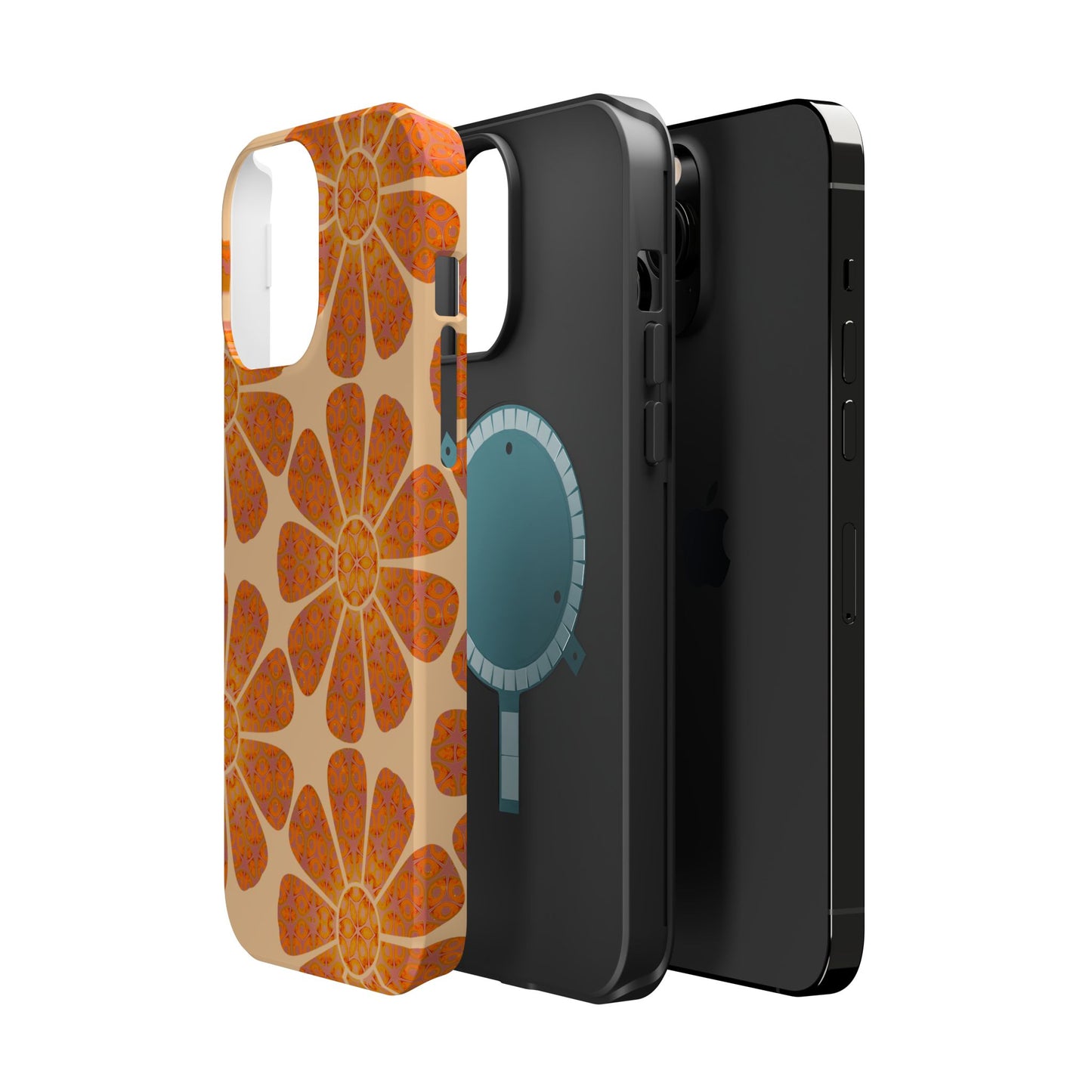 Magnetic iPhone Case - Batik Eyes Flower Pattern