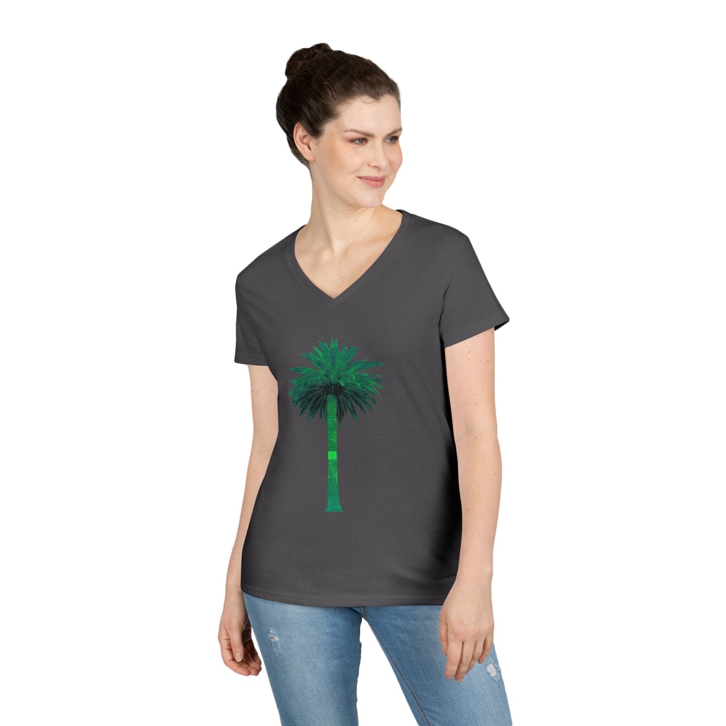 Ladies' V-Neck T-Shirt - Big Palm