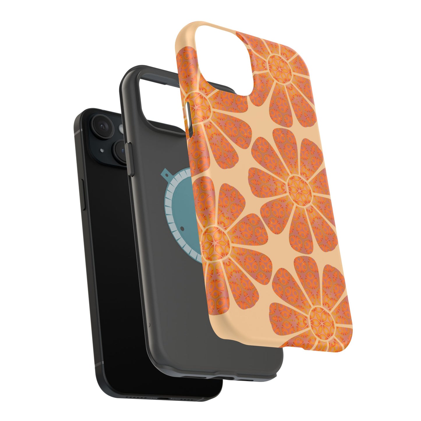 Magnetic iPhone Case - Batik Eyes Flower Pattern