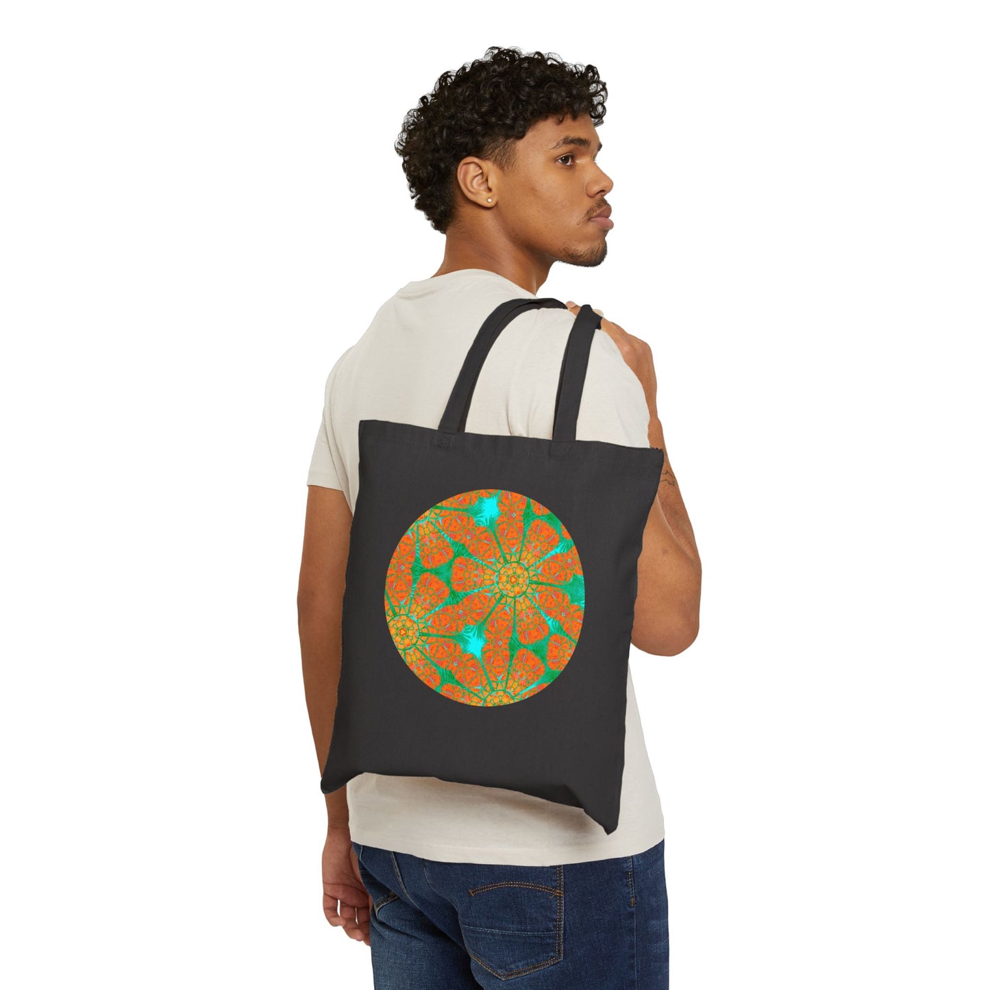 Cotton Canvas Tote Bag - Batik Eyes Flowers