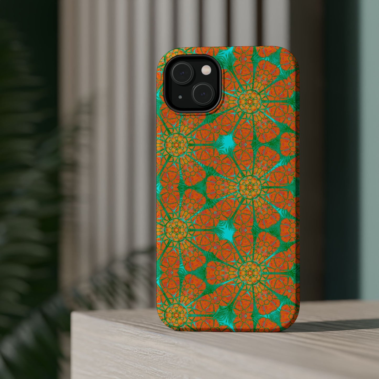 Magnetic iPhone Case - Cracked Batik Eye Flower