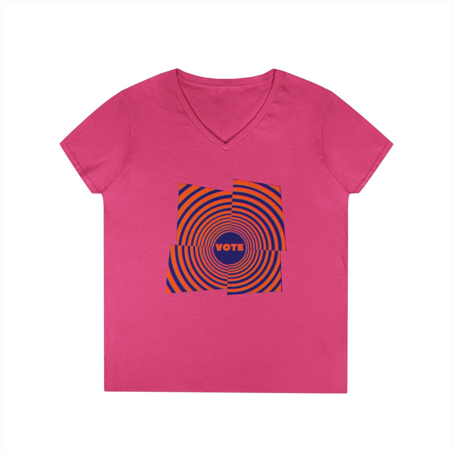 Ladies' V-Neck T-Shirt - Psychedelic Vote