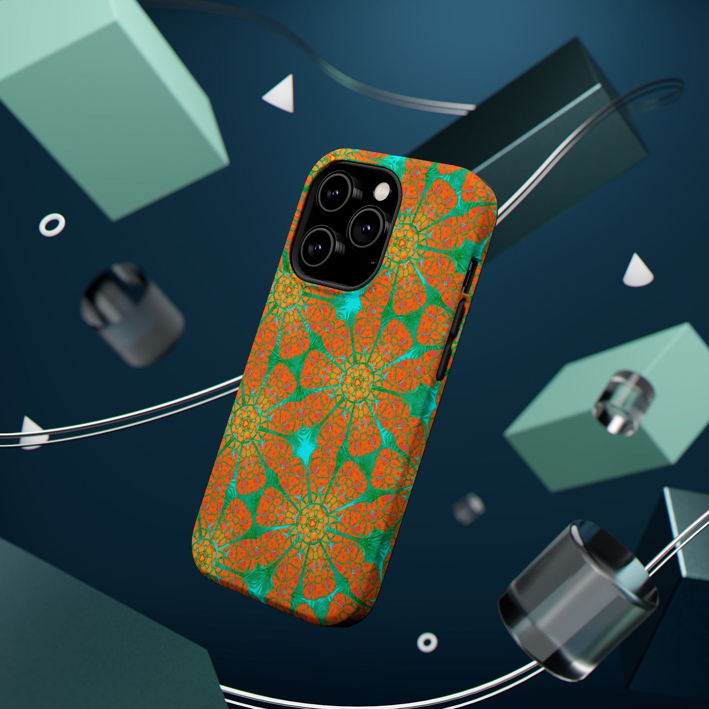 Magnetic iPhone Case - Cracked Batik Eye Flower