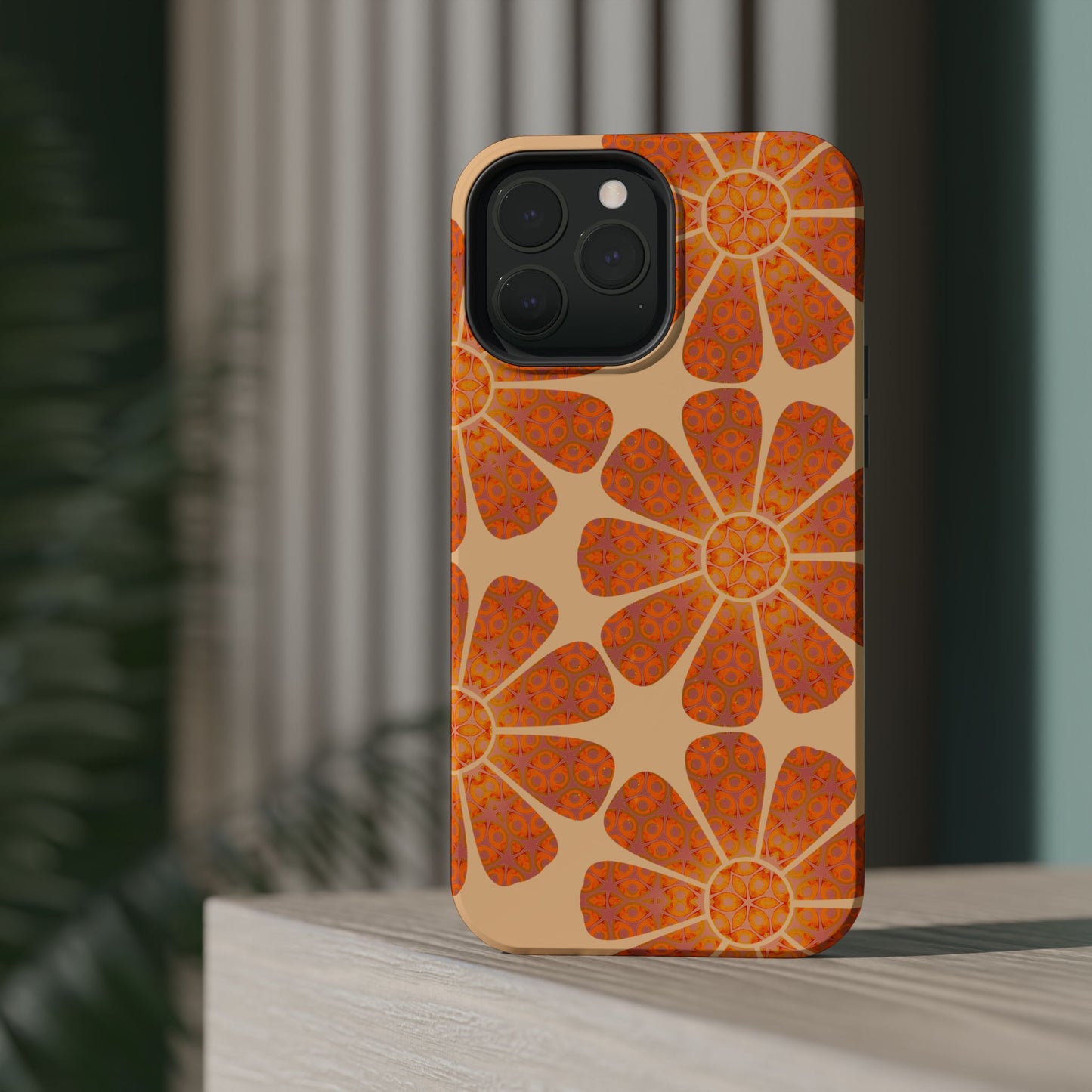Magnetic iPhone Case - Batik Eyes Flower Pattern