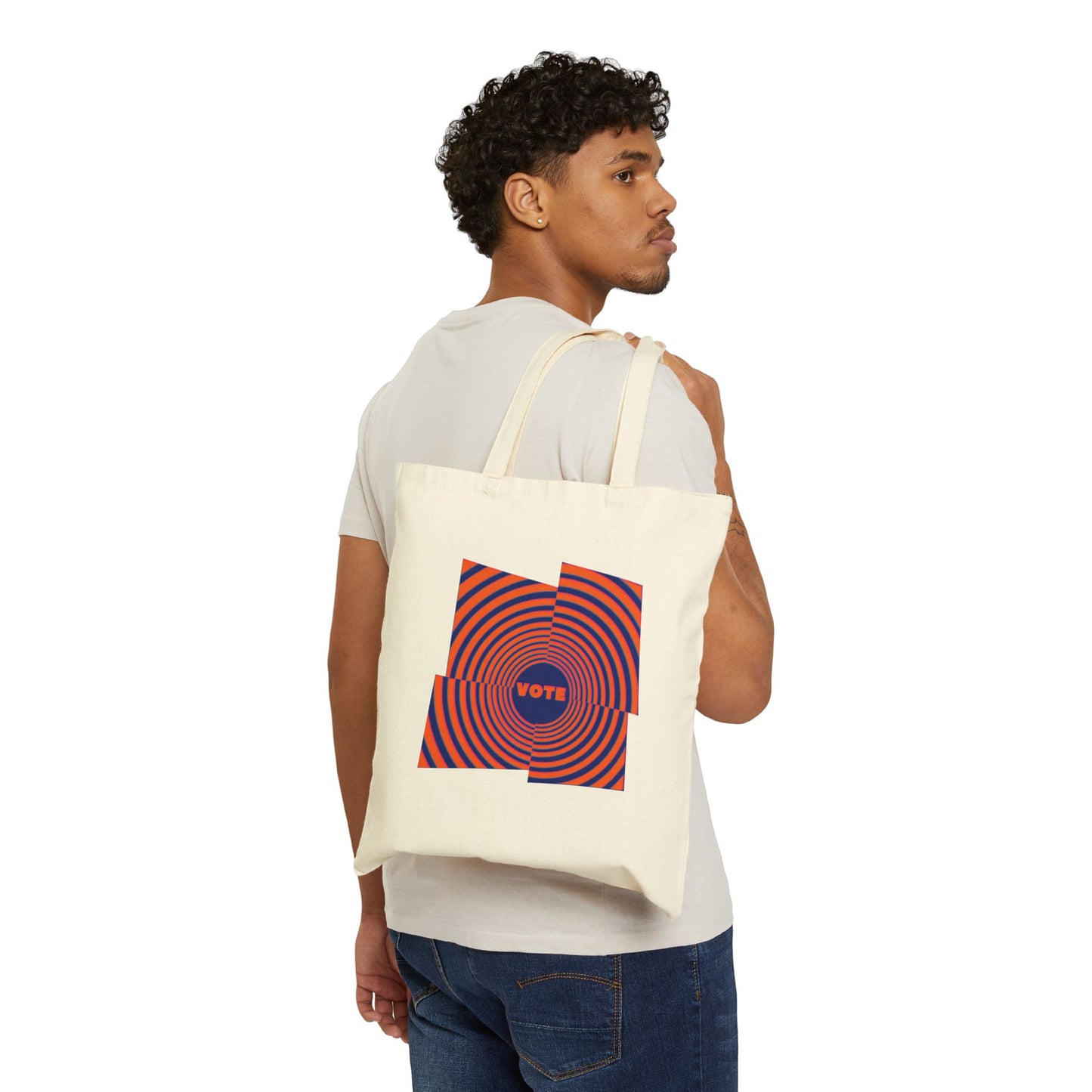 Cotton Canvas Tote Bag - Psychedelic Vote