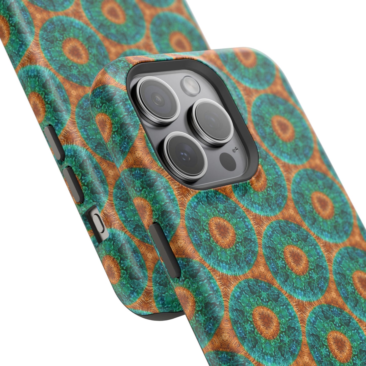 Magnetic iPhone Case - Blue Fuzzy Flower Donut