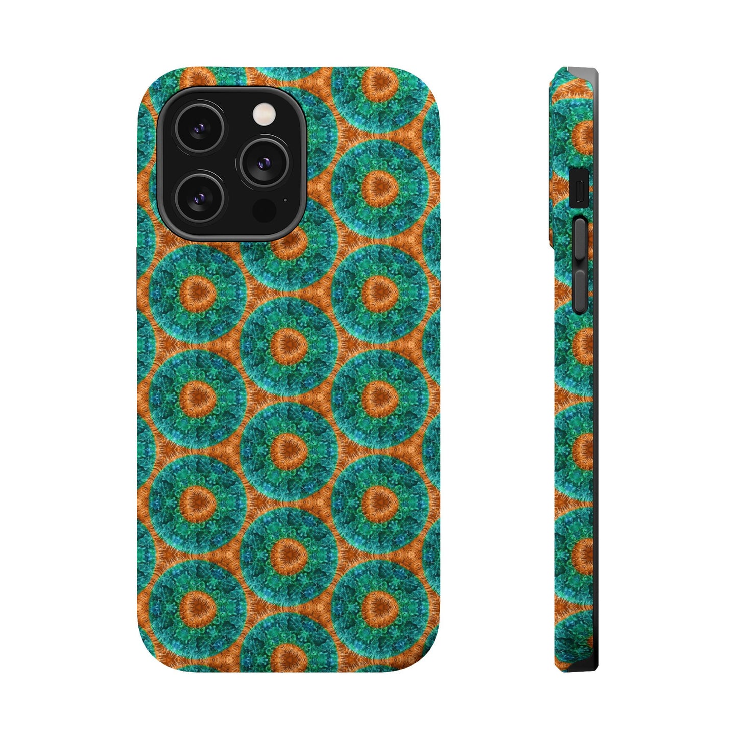 Magnetic iPhone Case - Blue Fuzzy Flower Donut