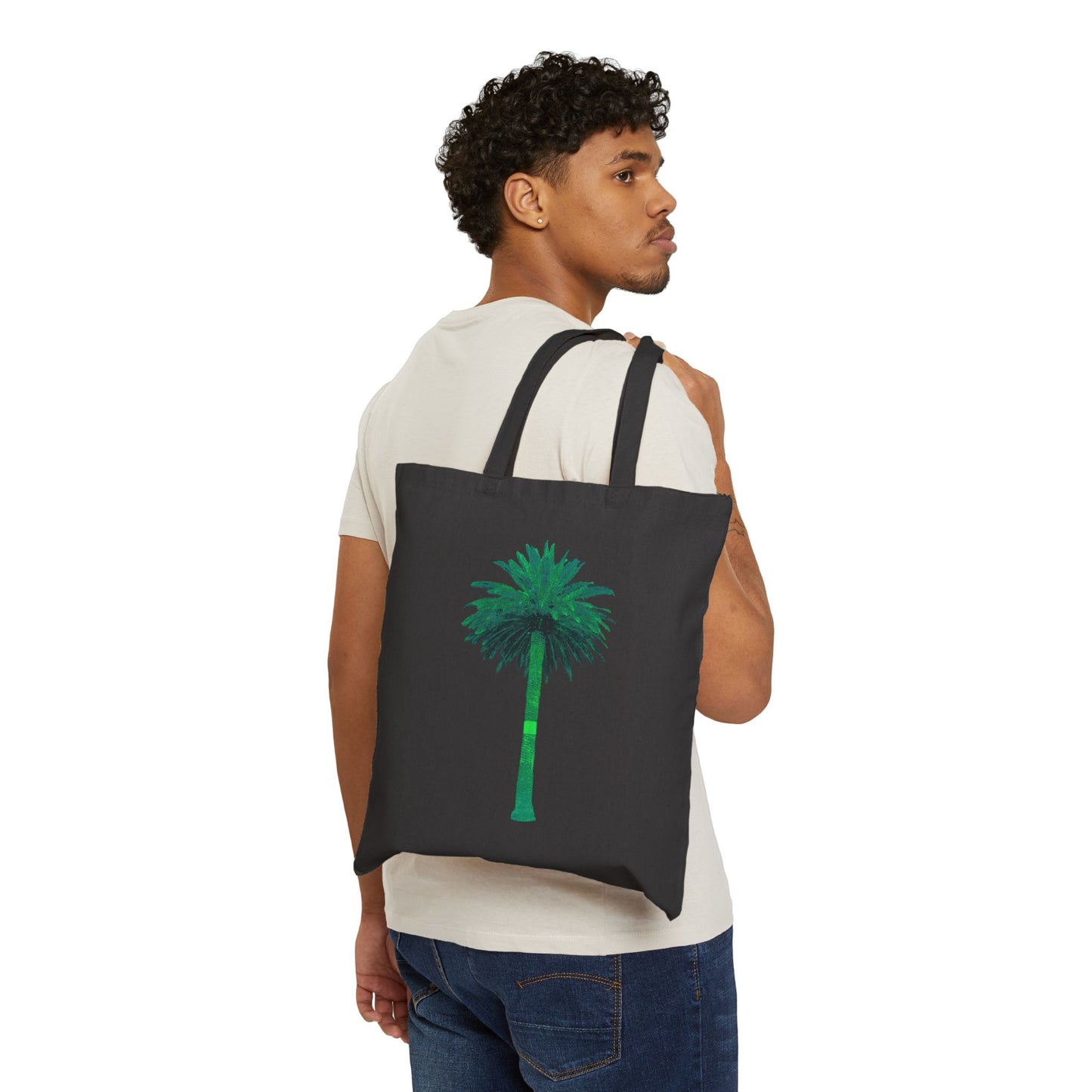 Cotton Canvas Tote Bag - Palm Tree