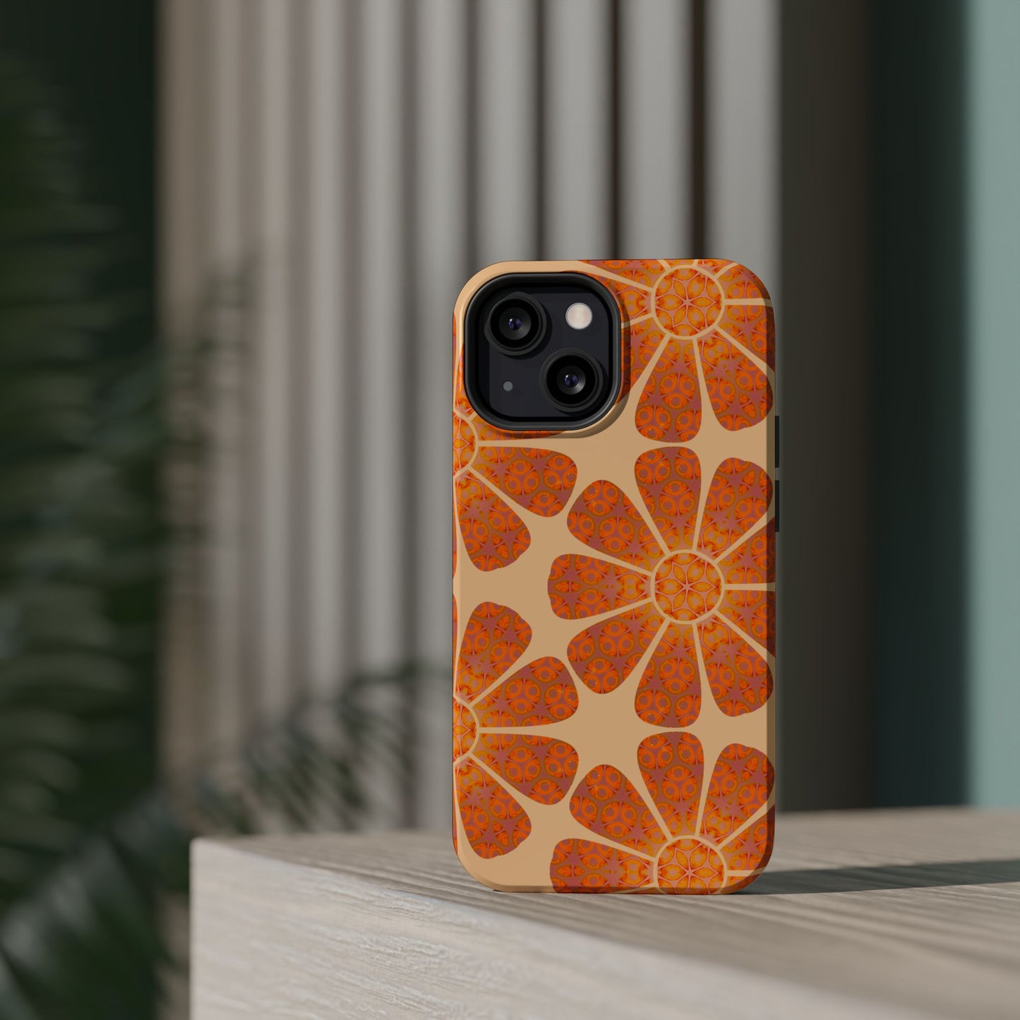Magnetic iPhone Case - Batik Eyes Flower Pattern