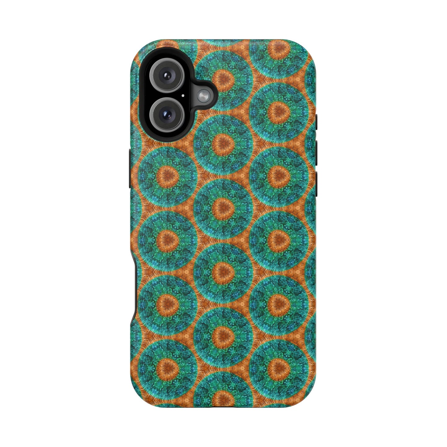 Magnetic iPhone Case - Blue Fuzzy Flower Donut