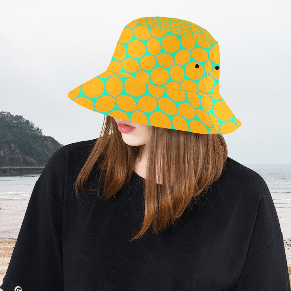 Women's All Over Print Bucket Hat - Lemon Bubbles