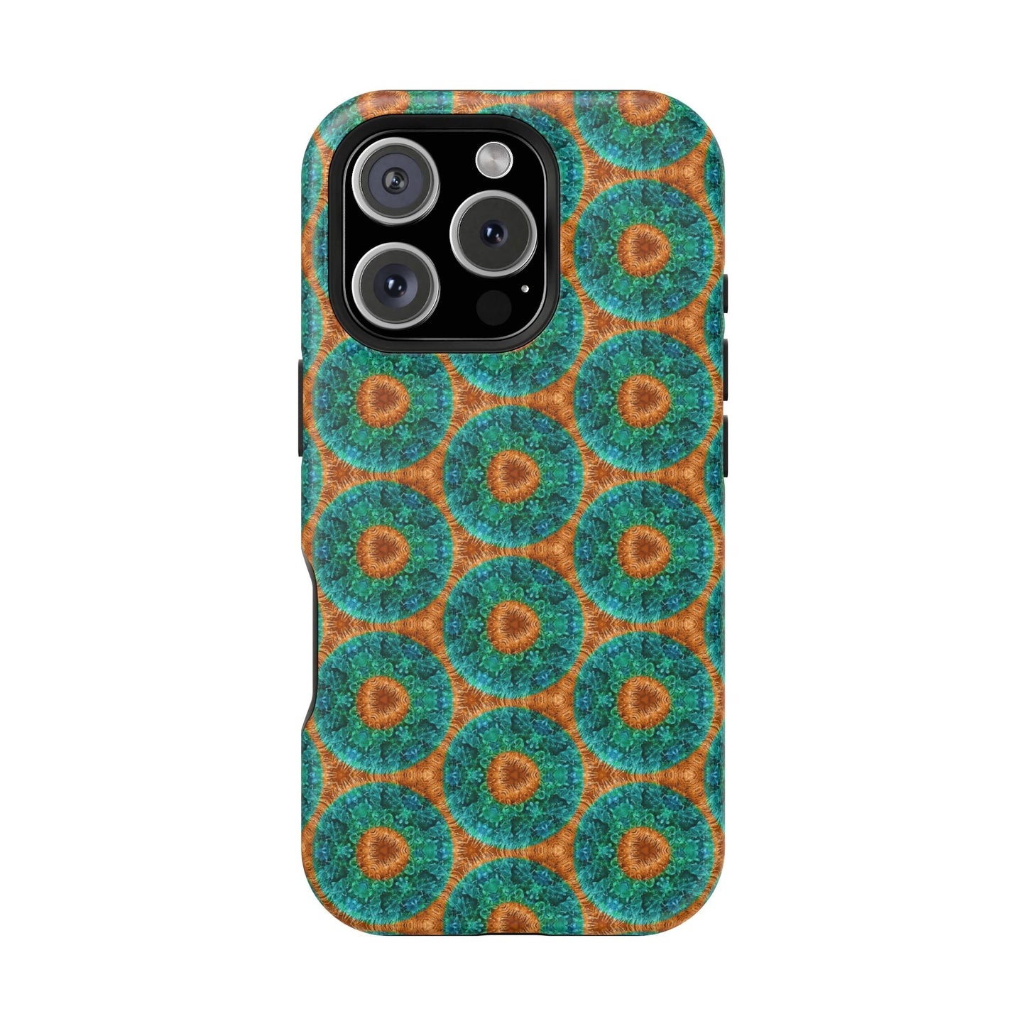 Magnetic iPhone Case - Blue Fuzzy Flower Donut