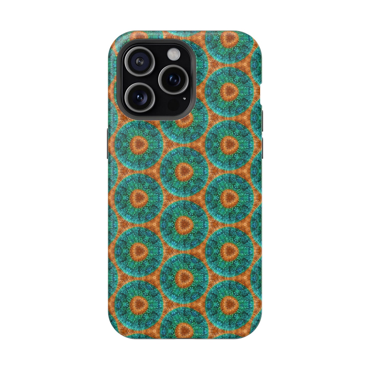 Magnetic iPhone Case - Blue Fuzzy Flower Donut