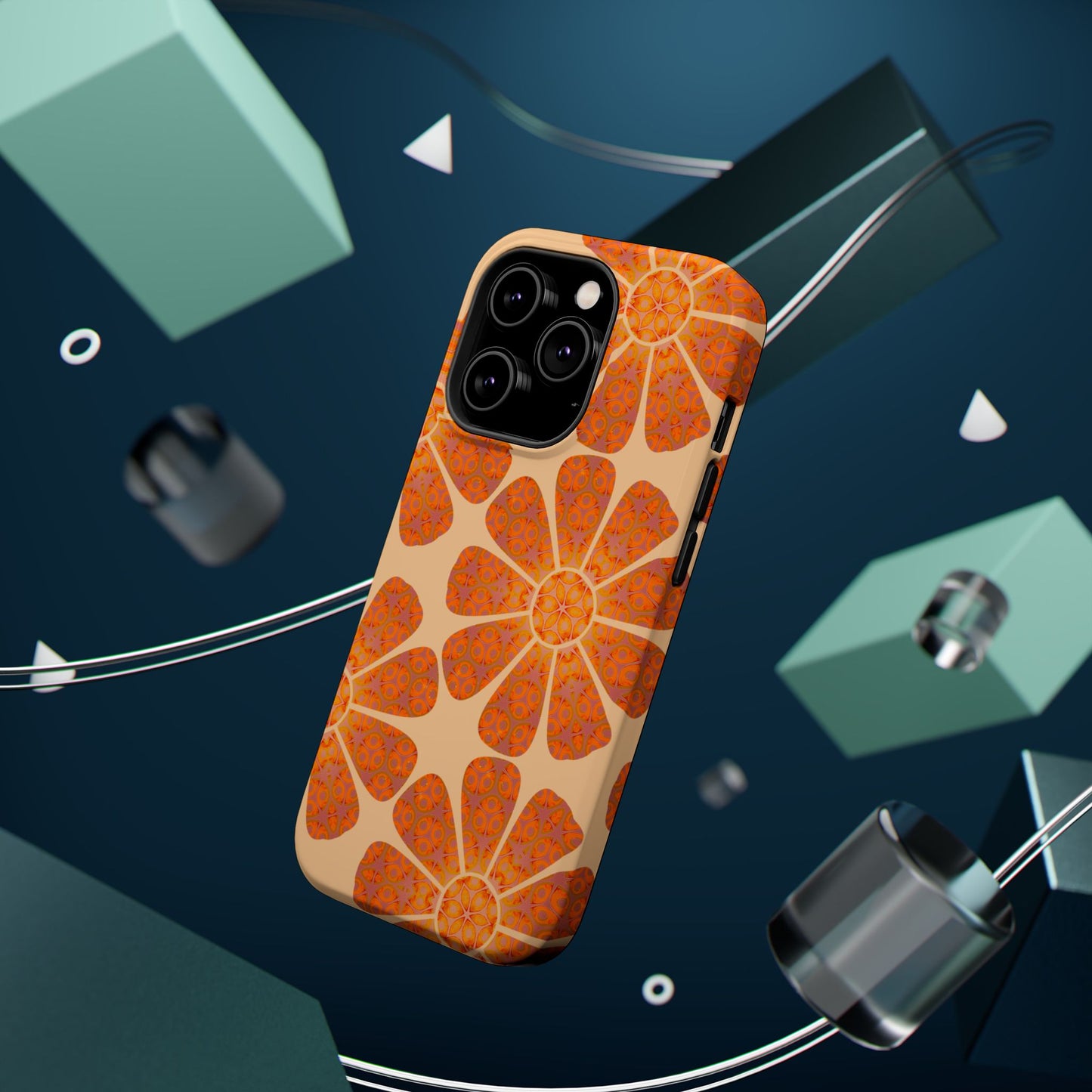 Magnetic iPhone Case - Batik Eyes Flower Pattern