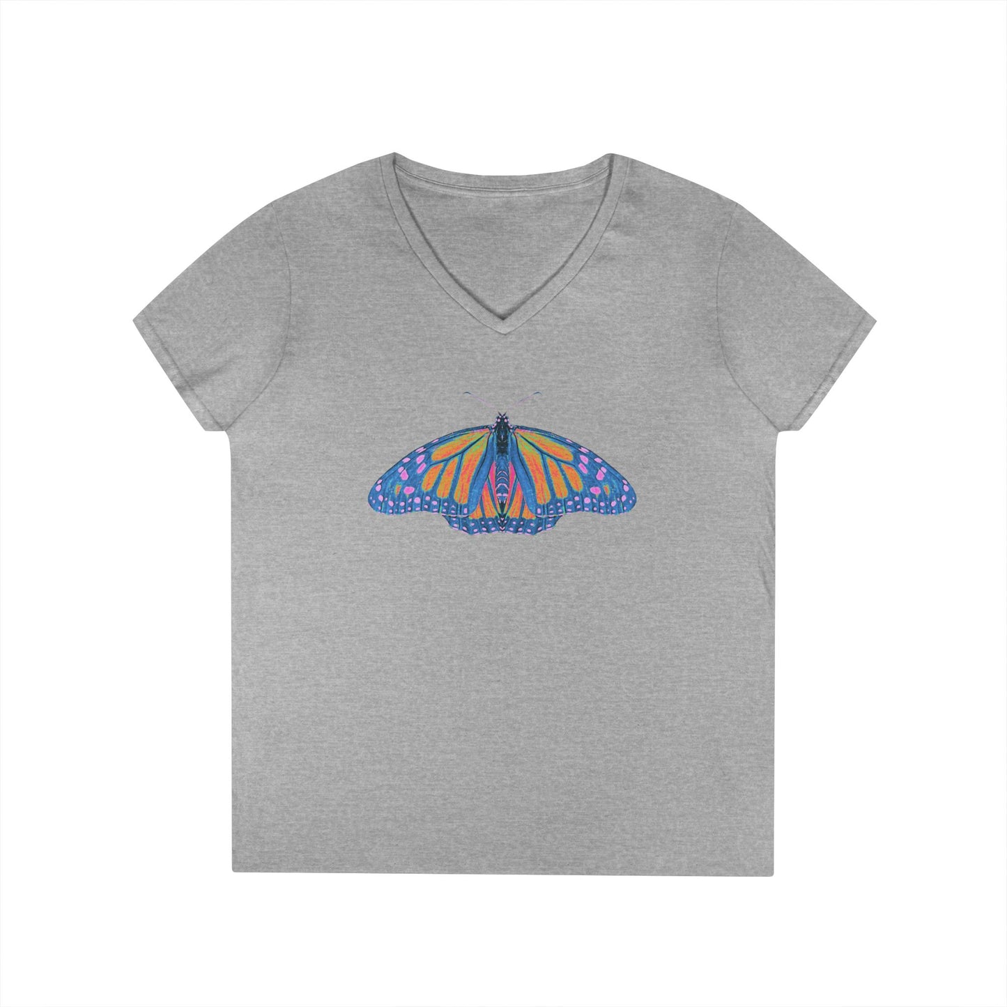 Ladies' V-Neck T-Shirt - Thermal Butterfly