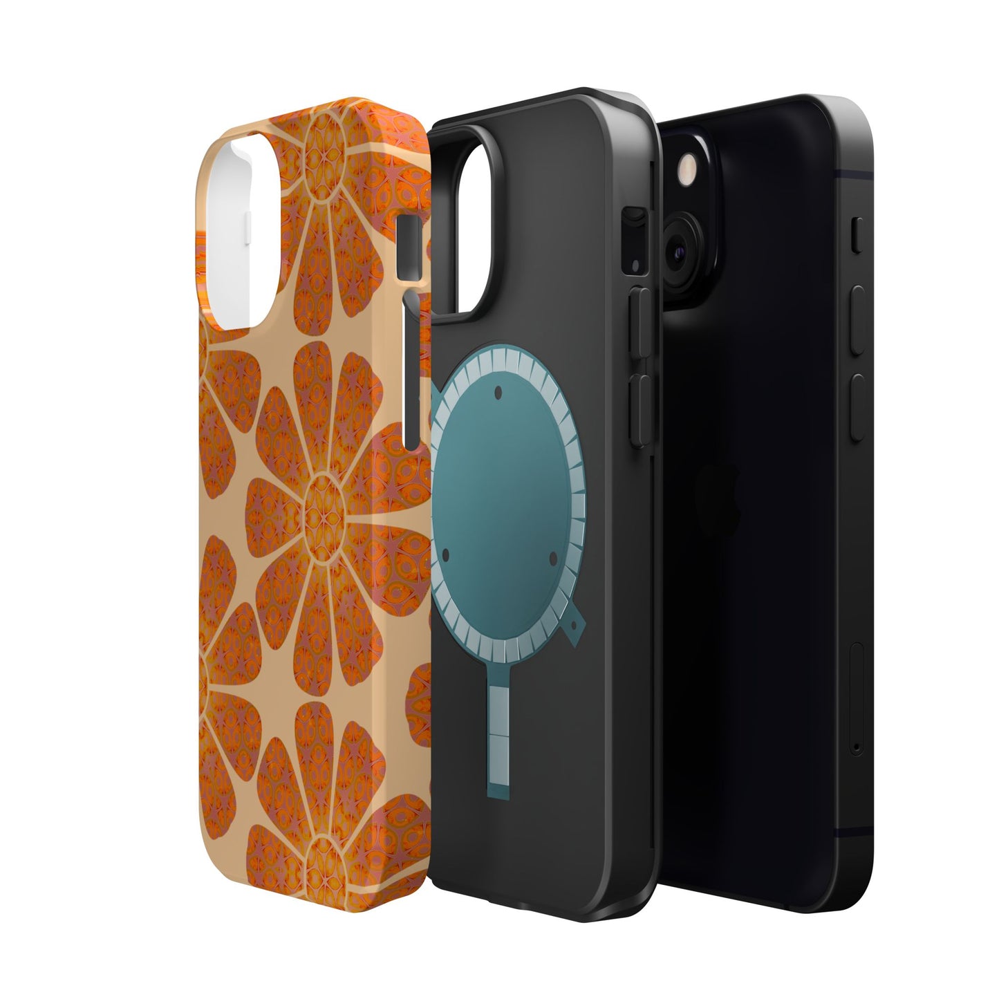 Magnetic iPhone Case - Batik Eyes Flower Pattern