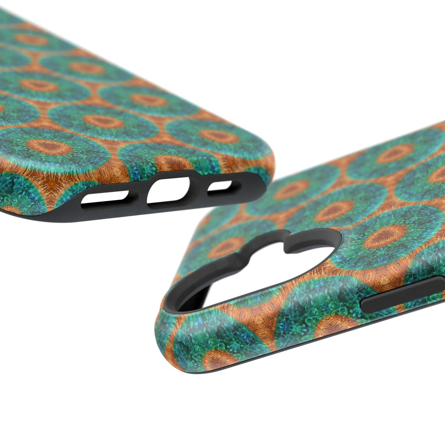 Magnetic iPhone Case - Blue Fuzzy Flower Donut