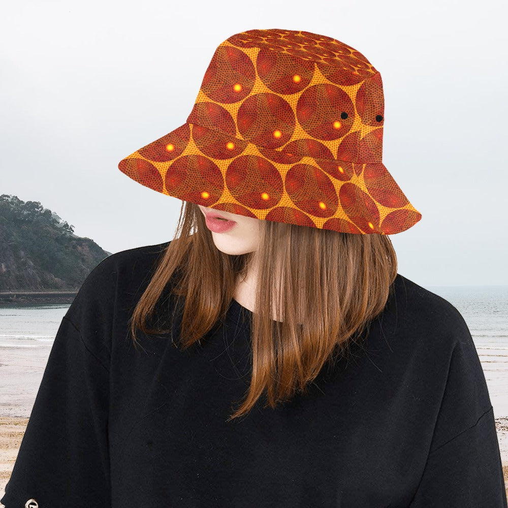 Women's All Over Print Bucket Hat - Many Eyes Lantern