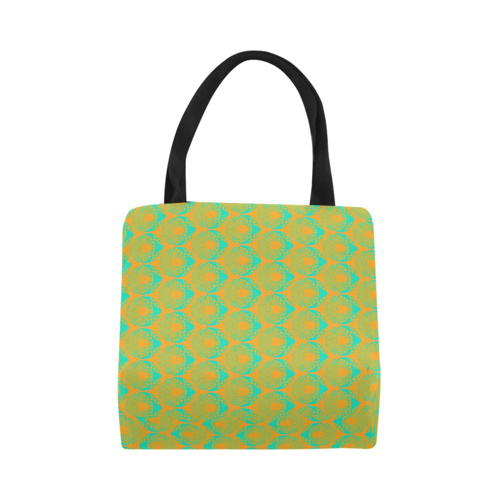 Premium All Print Canvas Tote Bag - Orange Psychedelic Donut